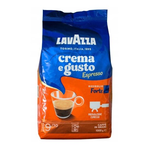 Kawa Lavazza crema e Gusto espresso forte| 1kg | Ziarnista | karton 6 szt.