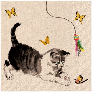 Serwetki Lunch We Care Cat Playing mix nadruk bibuła [mm:] 330x330 Paw (SDLE033200)