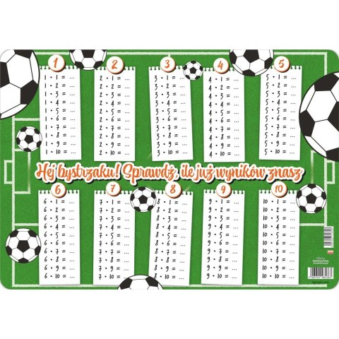 Podkład na biurko Tabliczka mnożenia piłka nożna mix papier pokryty folią Henry (5905701485383)