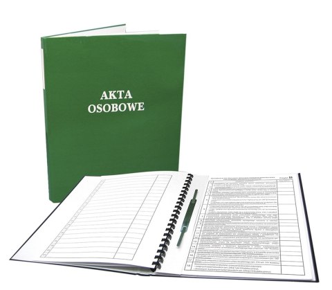 Teczka do akt osobowych zadrukowana ABCD A4 Zielony tektura pokryta folią Warta (1824-339-144)