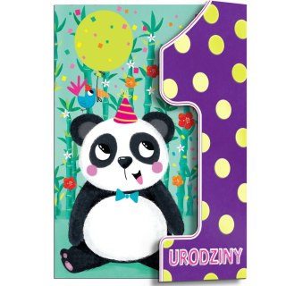 Kartka składana A5 Karnet A5 z klapką roczek panda Henry (5905701487844)