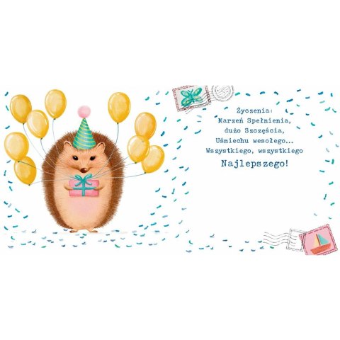 Kartka składana kw Karnet KW jeż Henry (5905701485796)