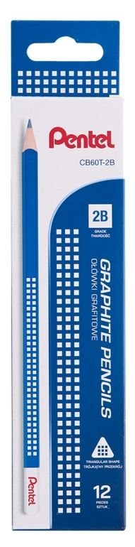 Ołówek trójkątny drewniany 2B Pentel (CB60T-2B)