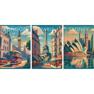 Zeszyt A4 Retro City 80k. 70g krata Herlitz (400196847)