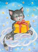 Kartka składana B6 KOT Z PREZENTEM B6 Henry (5905701480272)