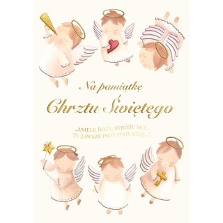 Kartka składana A5 Karnet A5 CHRZEST ANIOŁKI Henry (5905701487240)