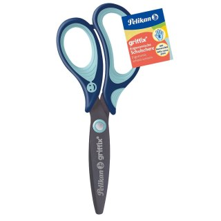 Nożyczki Griffix zaokrąglone praworęczne niebieskie Pelikan (300008591)