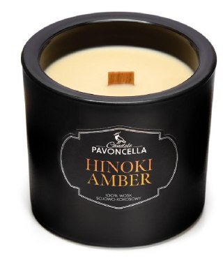 Świeczka ozdobna Classico Hinoki Amber czarna 170g Pavoncella (5905711530448)