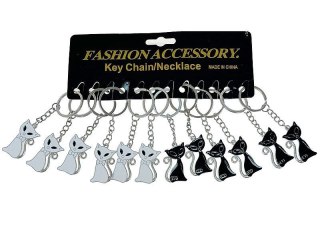 Brelok metalowy kot, karta 12szt. Adar (603752)