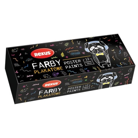 Farby plakatowe Rexus Rexus Teens kolor: mix 20ml 12 kolor. (9709) Farby plakatowe Rexus Rexus Teens kolor: mix 20ml 12 kolor. (9709)