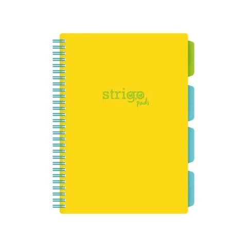 Kołozeszyt (kołobrulion) Strigo NEON ŻÓŁTY B5 100k. 80g krata (PADS014)