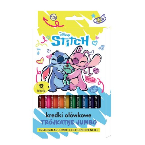 Kredki ołówkowe Stitch trójkątne jumbo 12 kol. Beniamin