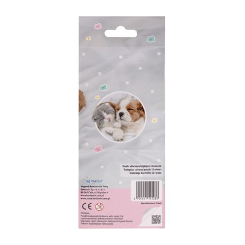 Kredki ołówkowe Beniamin The Sweet Pets trójkątne 12 kol. Kredki ołówkowe Beniamin The Sweet Pets trójkątne 12 kol.