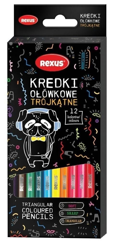 Kredki ołówkowe Rexus Rexus Teens trójkątne 12 kol. Kredki ołówkowe Rexus Rexus Teens trójkątne 12 kol.