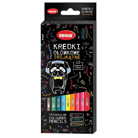 Kredki ołówkowe Rexus Rexus Teens trójkątne 12 kol. Kredki ołówkowe Rexus Rexus Teens trójkątne 12 kol.