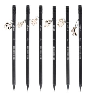 Ołówek z czarnego drewna z gumką HB Strigo (SSC385)