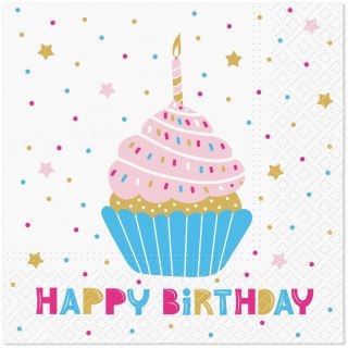 Serwetki TaT Birthday Muffin mix bibuła [mm:] 330x330 Paw (TL128000)