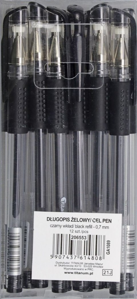 Długopis GA1030 wkład czarny 0,7mm Titanum (GA108900-AC)