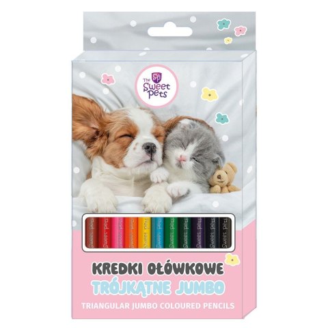 Kredki ołówkowe The sweet pets trójkątne 12 kol. Beniamin