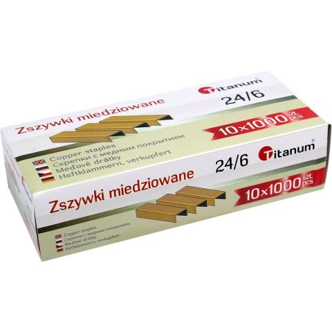 Zszywki 24/6 miedziowane 24/6 1000 szt Titanum
