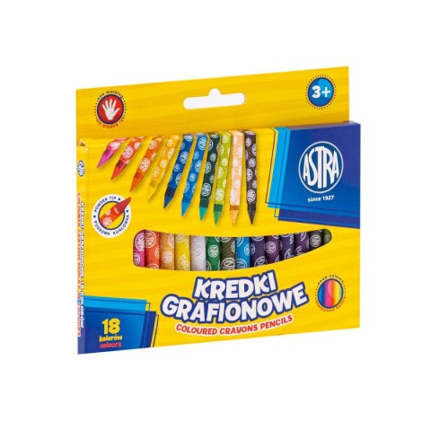 Kredki świecowe GRAFIONOWE 18 kol. Astra (316023901)