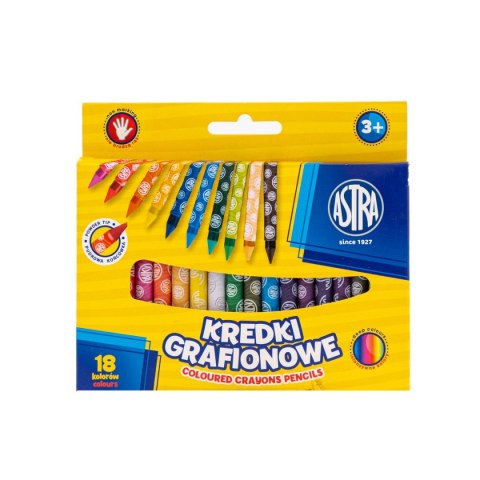Kredki świecowe GRAFIONOWE 18 kol. Astra (316023901)