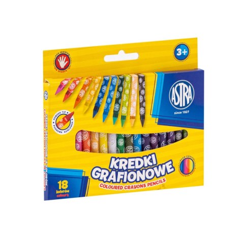 Kredki świecowe GRAFIONOWE 18 kol. Astra (316023901)