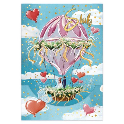 Kartka składana Karnet B6 ślub balon B6 Henry