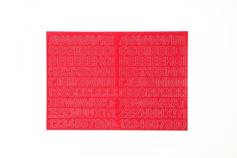 Litery samoprzylepne czerwony Farro