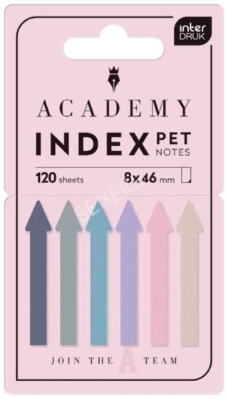 Zakładki indeksujące ACADEMY ARROWS PASTEL 120k [mm:] 80x460 Interdruk (W PODAJNIKU)