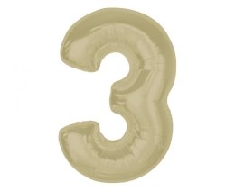 Balon foliowy Smart cyfra 3, matowa latte, 92 cm Godan (CH-S9L3)