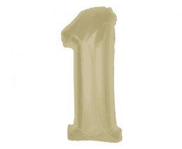 Balon foliowy Smart cyfra 1, matowa latte, 92 cm Godan (CH-S9L1)