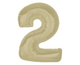 Balon foliowy Smart cyfra 2, matowa latte, 92 cm Godan (CH-S9L2)