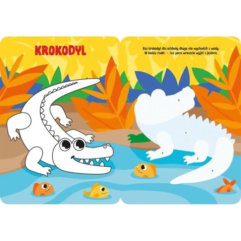 Książka dla dzieci Koloruję i naklejam. Zwierzątka w dżungli. Duże naklejki od 3 lat Aksjomat