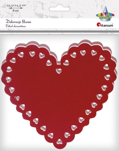 Ozdoba filcowa Craft-Fun Series serca z dekoracyjnym brzegiem Titanum (373231)