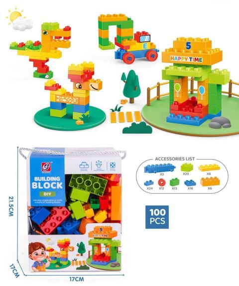 Klocki konstrukcyjne kolor 100 el. Lean (23516)