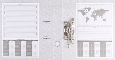 Segregator dźwigniowy z szyną A4 75mm szary Basic (21024221-10)