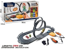 Tor wyścigowy 1:64, 2 pętle, 2 auta, ładowarka, długość toru 384cm Adar (599994)