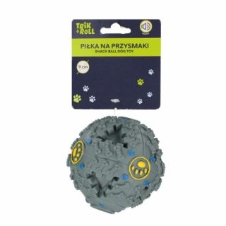 Gadżet Piłka dla psa z dźwiękiem 9cm na przysmaki szara Trik Roll (560688)