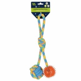 Gadżet Zabawka dla psa Szarpak 34 cm z piłką 2 stronny pomarańczowy Trik Roll (560877)