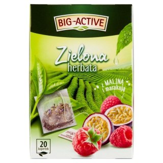 Herbata zielona malina z marakują Malina 20 saszetek Big Active