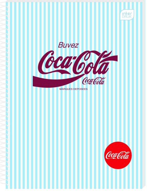 Kołozeszyt (kołonotatnik) COCA COLA SOFT TOUCH A5 100k. 70g krata Interdruk