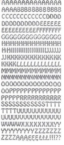 Litery samoprzylepne z ą, ę, ł srebrne Farro (012)