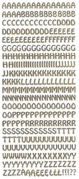 Litery samoprzylepne z ą, ę, ł złote Farro (012)