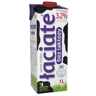 Mleko 3,2% bez laktozy 1L Łaciate