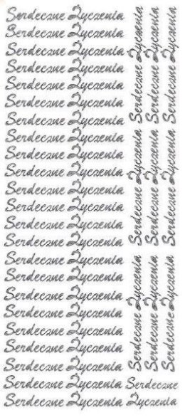 Naklejka (nalepka) Serdeczne życzenia srebrne Farro (002)