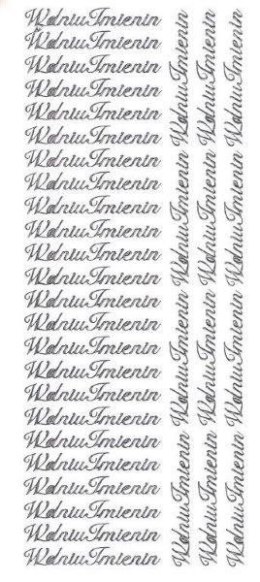 Naklejka (nalepka) W dniu imienin srebrne Farro (067)