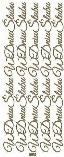 Naklejka (nalepka) W dniu ślubu srebrne Farro (146)