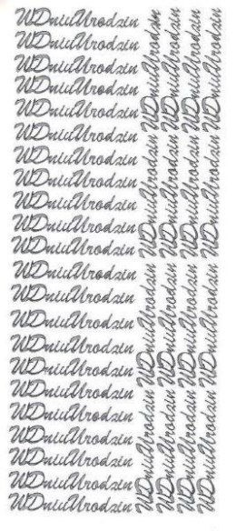 Naklejka (nalepka) W dniu urodzin srebrne Farro (066)