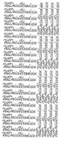 Naklejka (nalepka) W dniu urodzin srebrne Farro (066)